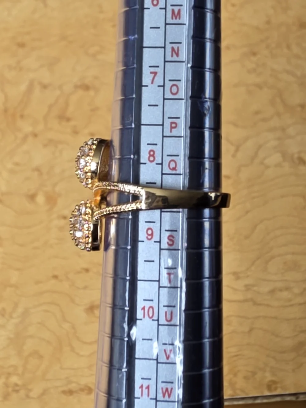Source Unknown Rose Gold Plated Over Brass Double Crystal Cluster Ring Size 8.5